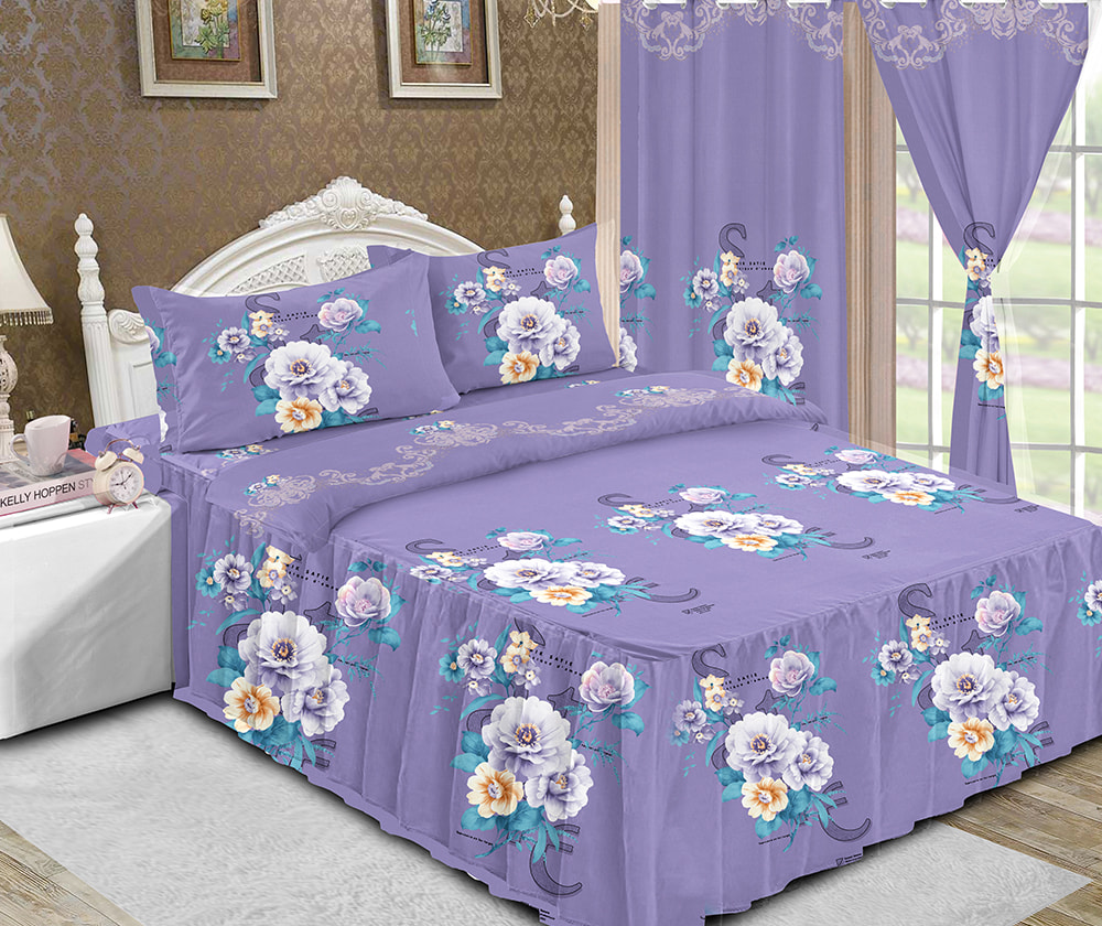 طقم ملاءات سرير مطبوعة من طبقة واحدة مكون من 5 قطع