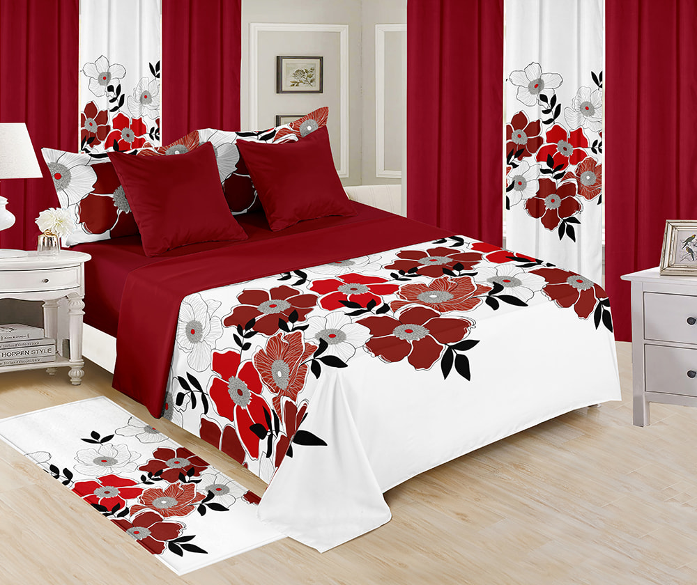 مجموعة من 13 قطعة من الملاءات المطبوعة والمنسوجات المنزلية